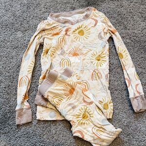 Little Sleepies Sun and Rainbow Pajama Set - Cream and Gold